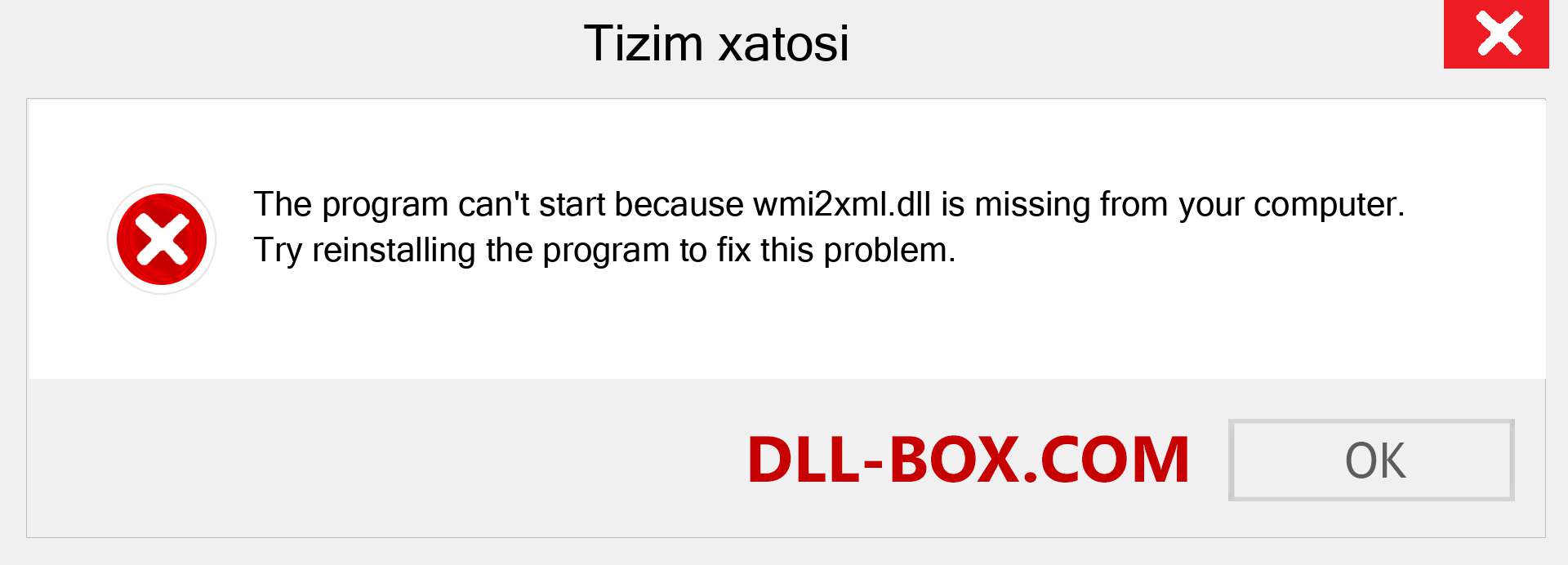 wmi2xml.dll fayli yo'qolganmi?. Windows 7, 8, 10 uchun yuklab olish - Windowsda wmi2xml dll etishmayotgan xatoni tuzating, rasmlar, rasmlar